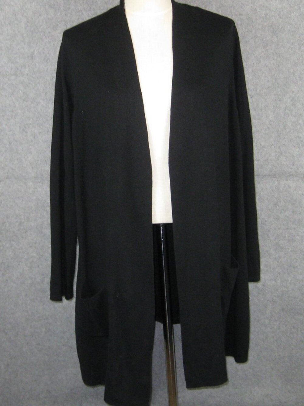 J. Jill Long Open Cardigan Sweater XL Black